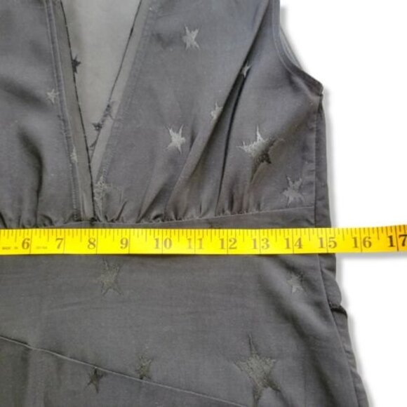 Zadig & Voltaire Black Satin Root Star Asymmetrical knee length dress XS Gothic - Picture 5 of 11